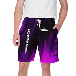 Шорты на шнурке мужские Papa Roach violet plasma, цвет: 3D-принт