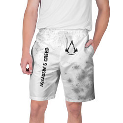 Мужские шорты Assassins Creed glitch на светлом фоне: надпись, с