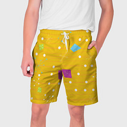 Шорты на шнурке мужские Yellow abstraction, цвет: 3D-принт
