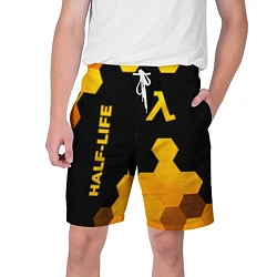 Шорты на шнурке мужские Half-Life - gold gradient: надпись, символ, цвет: 3D-принт