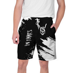 Мужские шорты In Flames и рок символ на темном фоне