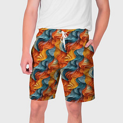 Шорты на шнурке мужские Волны ярких красок, цвет: 3D-принт