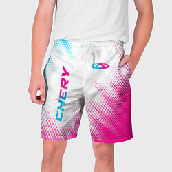 Шорты на шнурке мужские Chery neon gradient style: надпись, символ, цвет: 3D-принт