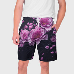 Мужские шорты Ветки цветущей розовой сакуры