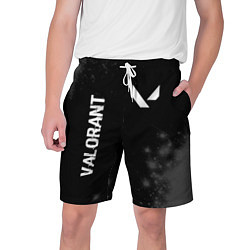 Мужские шорты Valorant glitch на темном фоне: надпись, символ
