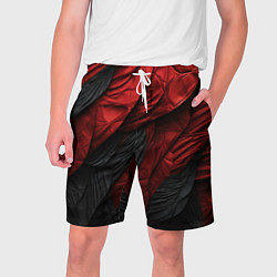 Шорты на шнурке мужские Red black texture, цвет: 3D-принт