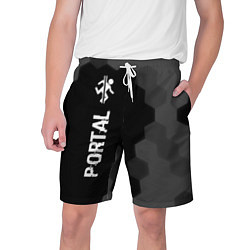 Шорты на шнурке мужские Portal glitch на темном фоне: по-вертикали, цвет: 3D-принт