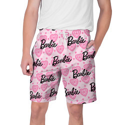 Шорты на шнурке мужские Логотип Барби и розовое кружево, цвет: 3D-принт