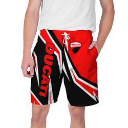 Шорты на шнурке мужские Ducati- red stripes, цвет: 3D-принт