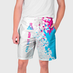 Шорты на шнурке мужские Fall Out Boy neon gradient style: по-вертикали, цвет: 3D-принт