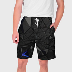 Шорты на шнурке мужские Черная объемная текстура, цвет: 3D-принт