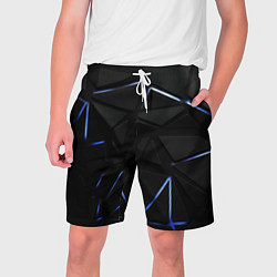 Мужские шорты Black texture neon line