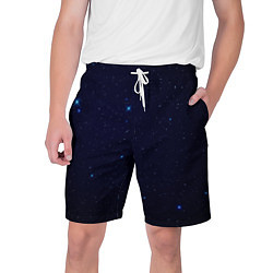 Шорты на шнурке мужские Тёмный космос и синие звёзды, цвет: 3D-принт