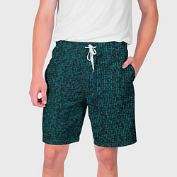 Шорты на шнурке мужские Паттерн мозаика зелёный, цвет: 3D-принт