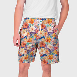 Мужские шорты Цветочный акварельный узор