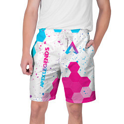Мужские шорты Apex Legends neon gradient style вертикально