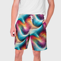 Мужские шорты Волнообразная разноцветная абстракция