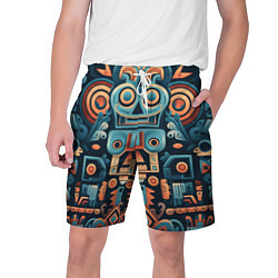Мужские шорты Симметричный абстрактный паттерн в ацтекском стиле