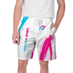 Шорты на шнурке мужские Need for Speed neon gradient style вертикально, цвет: 3D-принт