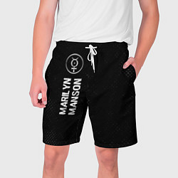 Шорты на шнурке мужские Marilyn Manson glitch на темном фоне по-вертикали, цвет: 3D-принт