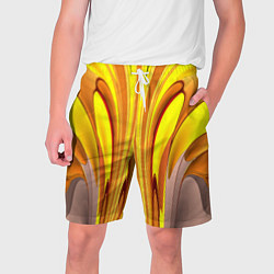 Шорты на шнурке мужские Вытянутые желтые полосы, цвет: 3D-принт