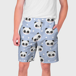 Шорты на шнурке мужские Милая мультяшная панда, цвет: 3D-принт