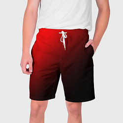 Шорты на шнурке мужские Градиент красно-чёрный диагональ, цвет: 3D-принт