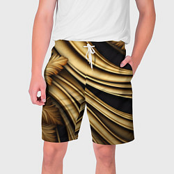 Шорты на шнурке мужские Золотая объемная абстракция, цвет: 3D-принт