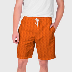 Шорты на шнурке мужские Объёмные пирамиды сочный апельсиновый, цвет: 3D-принт
