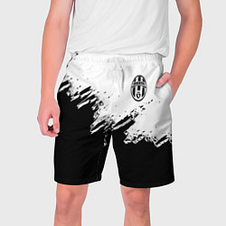 Шорты на шнурке мужские Juventus black sport texture, цвет: 3D-принт