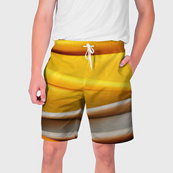 Мужские шорты Желтая абстракция с оранжевой волной