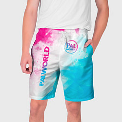 Мужские шорты Palworld neon gradient style вертикально