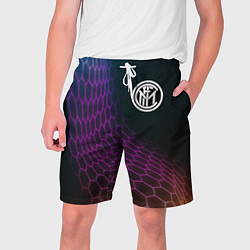 Шорты на шнурке мужские Inter футбольная сетка, цвет: 3D-принт