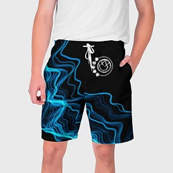 Шорты на шнурке мужские Blink 182 sound wave, цвет: 3D-принт