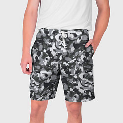Шорты на шнурке мужские Серый пиксельный камуфляж, цвет: 3D-принт