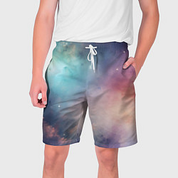 Шорты на шнурке мужские Нежный космос, цвет: 3D-принт