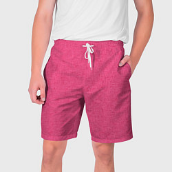 Шорты на шнурке мужские Текстура однотонный розовый Барби, цвет: 3D-принт