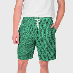Шорты на шнурке мужские Мозаика нефритовый зелёный, цвет: 3D-принт