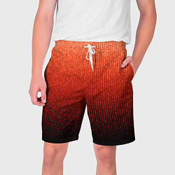 Шорты на шнурке мужские Полосатый градиент оранжево-красный в чёрный, цвет: 3D-принт