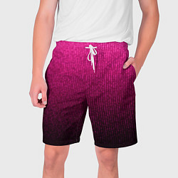 Шорты на шнурке мужские Яркий розовый градиент полоска, цвет: 3D-принт