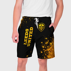 Шорты на шнурке мужские Leeds United - gold gradient вертикально, цвет: 3D-принт