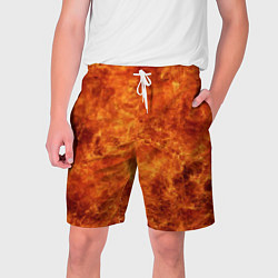 Шорты на шнурке мужские Пламя 8бит текстура, цвет: 3D-принт