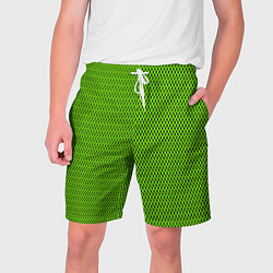 Шорты на шнурке мужские Кислотный зелёный имитация сетки, цвет: 3D-принт