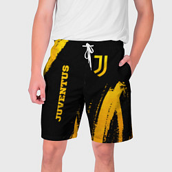 Шорты на шнурке мужские Juventus - gold gradient вертикально, цвет: 3D-принт