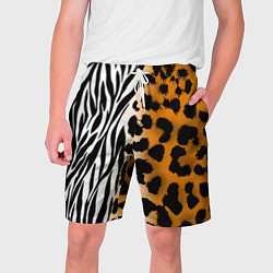 Мужские шорты Леопардовые пятна с полосками зебры