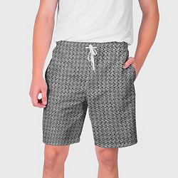 Шорты на шнурке мужские Чёрно-белый текстурированный полосы, цвет: 3D-принт