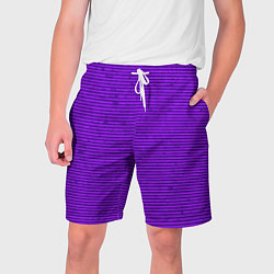 Шорты на шнурке мужские Сочный фиолетовый в полоску, цвет: 3D-принт