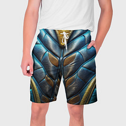 Шорты на шнурке мужские Объемная синяя текстурная кожа, цвет: 3D-принт