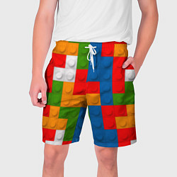 Шорты на шнурке мужские Блоки цветового конструктора, цвет: 3D-принт