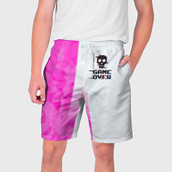 Мужские шорты Game over pink abstraction
